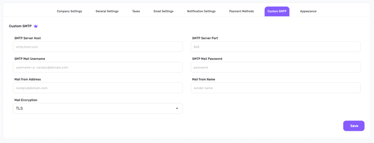 Custom SMTP for Fully Branded Emails Preview